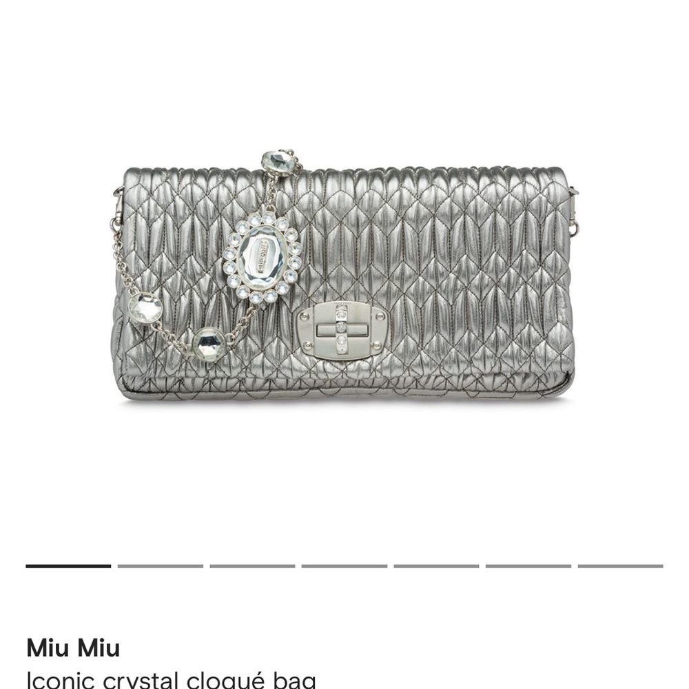 🤩🤩 Miu Miu Iconic Crystal Cloqué Nappa leather bag